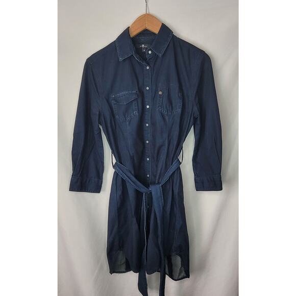 7 For All Mankind Dresses & Skirts - 7 For all Mankind- women's denim Button up dress with belt- size XS